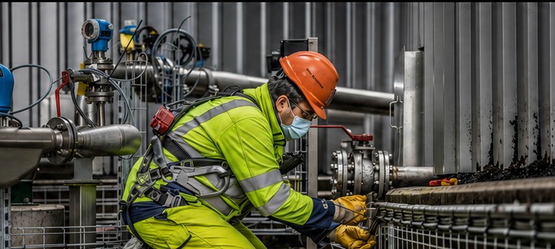 Industrial technician at work